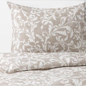 IKEA Beige and White Floral Duvet Cover and Pillow Cases
